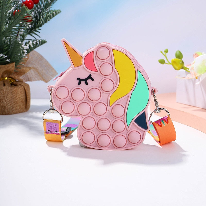 Hot Fidget Toys Push Bubbles Toy Rainbow Unicorn Poppy Playtime Coin Purse Wallet Ladies Bag Silica Simple Dimple Crossbody Bag