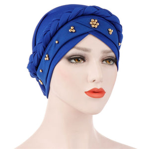 Head Scarf for muslim women solid cotton turban bonnet hijab Caps white pearl Inner hijabs femme musulman arab wrap turbantes