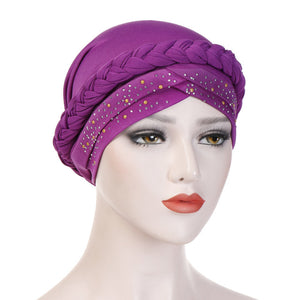 Head Scarf for muslim women solid cotton turban bonnet hijab Caps white pearl Inner hijabs femme musulman arab wrap turbantes