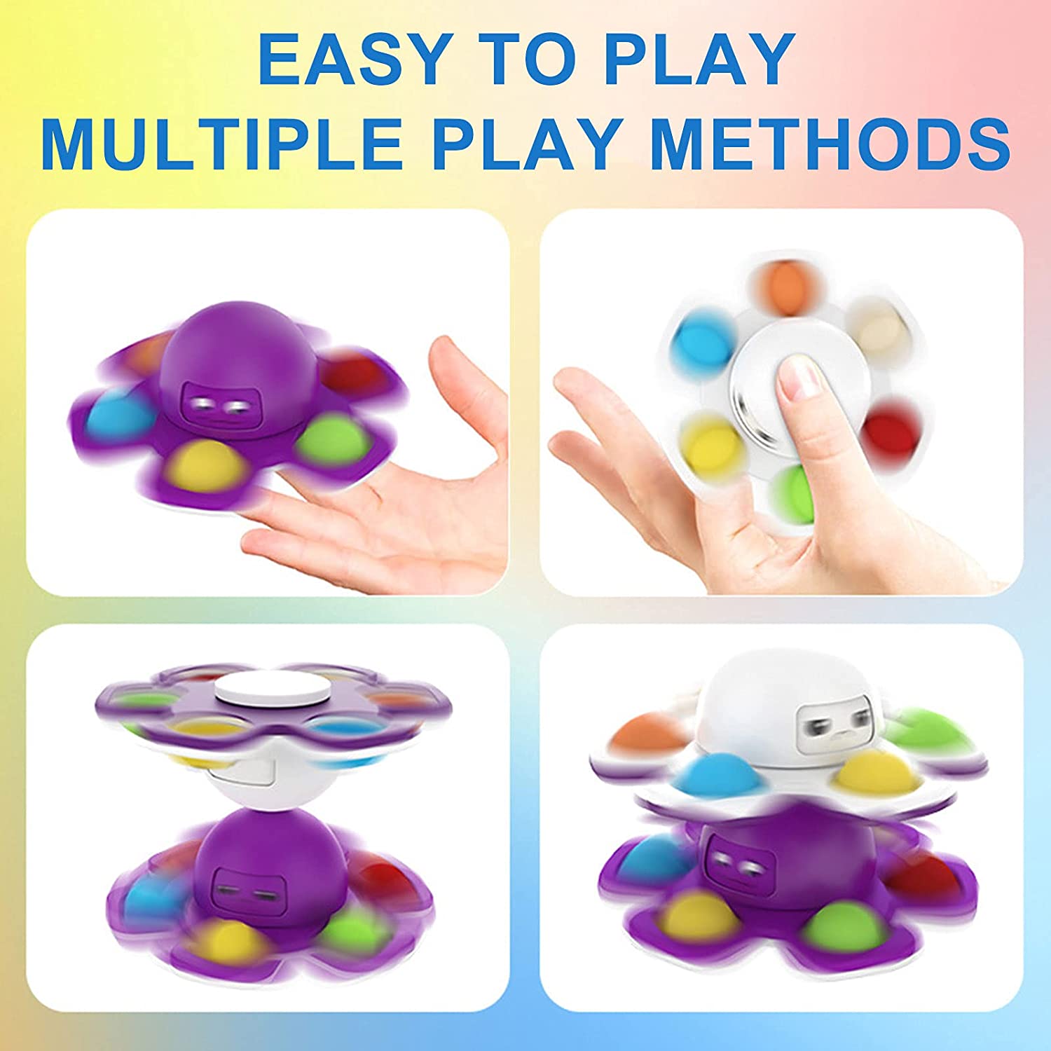 Antistress Push Bubbles Fidget Spinner Toys For Adults Children Kids Relieve Stress Gift New Face Change Finger Spinner Toy