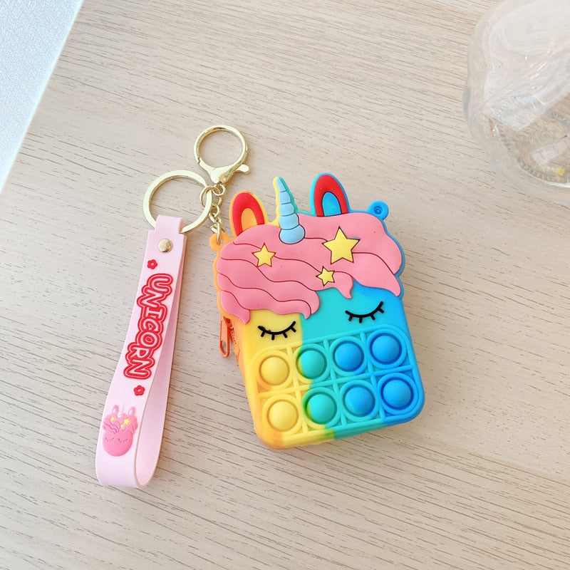 Hot Fidget Toys Push Bubbles Toy Rainbow Unicorn Poppy Playtime Coin Purse Wallet Ladies Bag Silica Simple Dimple Crossbody Bag