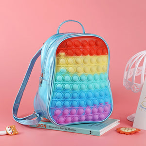 New Product Silicone Backpack for Children Pop Et Fidget Toys Push Bubble Simple Dimple Anti Stress Childrens Squeeze School Bag