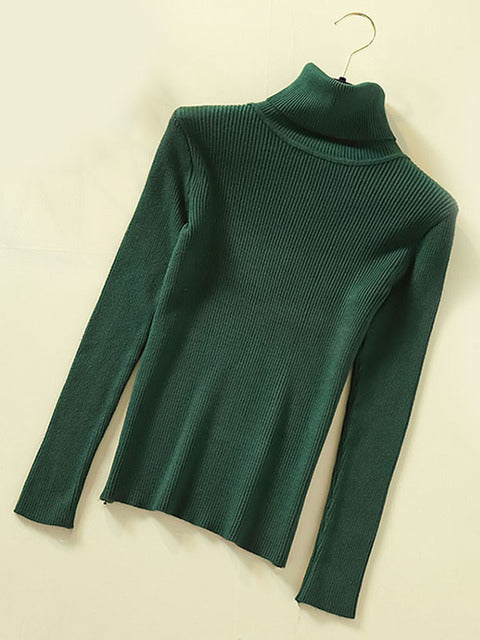 JMPRS Turtleneck Women Pullover Sweater Spring Jumper Knitted Basic Top Fashion Autumn Long Sleeve Korean Ladies Clothes