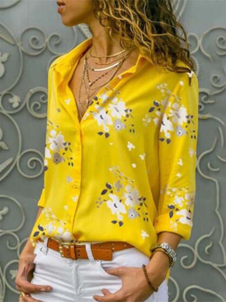 Long Sleeve Women Blouses 2022 Plus Size Turn-down Collar Blouse Shirt Casual Tops Elegant Work Wear Chiffon Shirts 5XL