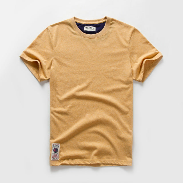 Men&#39;s T-shirt Cotton Solid Color t shirt Men Causal O-neck Basic Tshirt Male High Quality Classical Tops