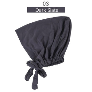 Muslim Women Inner Hijab Caps Stretch Adjustable Elastic Bonnet Tie Back Jersey Female Headwrap Turbante Mujer