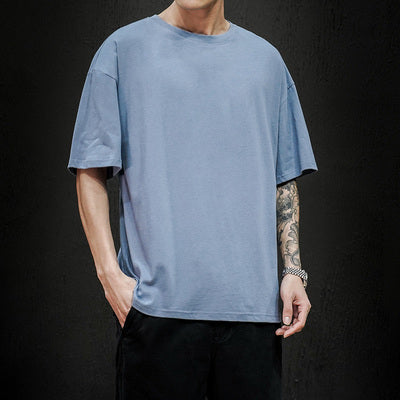 New Summer Men&#39;s T Shirt 2022 Fashion Solid T Shirt Mens Oversized Hip Hop Short Sleeve Casual Cotton Mens Streetwear Top Tees