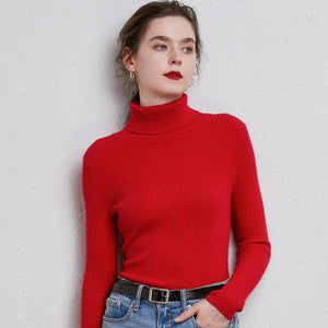 New Winter Women Knitted Turtleneck Sweater Casual Soft Polo-neck Jumper Fashion Slim Femme Elasticity Pullovers Collar Style