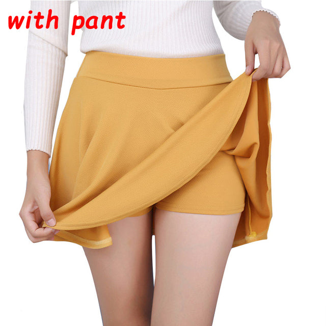 Plegie M-5XL Skirts Womens Big Size Tutu School Short Skirt Pants Suitable For The Whole Year Mini Saia High Waist Faldas Mujer