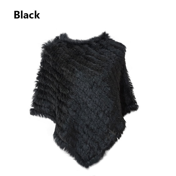 Real Rabbit Fur Knitted Natural Fur Poncho Vest Fashion Wrap Coat Shawl Lady Scarf Natural Fur Wedding Party Wholesale Cape