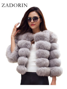 ZADORIN S-3XL Mink Coats Women Autumn Winter Top Fashion Pink FAUX Fur Coat Elegant Thick Warm Outerwear Fake Fur Woman Jacket