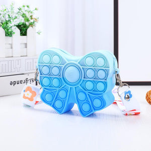 Kawaii Rainbow Bag Pop Fidget Toys It Push Bubble Women's Wallet Bag Kids Coin Purse Simple Dimple Anti Stress for Childrens