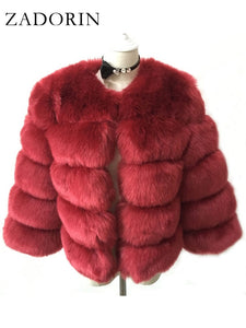 ZADORIN S-3XL Mink Coats Women Autumn Winter Top Fashion Pink FAUX Fur Coat Elegant Thick Warm Outerwear Fake Fur Woman Jacket