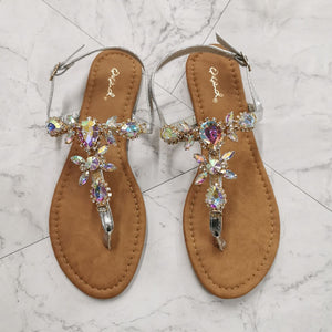 2022 New Sandals Women Gladiator Summer Shoes Diamond Buckle Fashion Female Sandal Roman Rhinestones Flat Woman&#39;s Casual Shoes