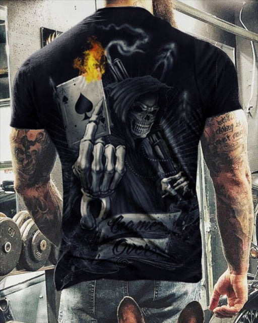 Summer Skulls 3D Print T Shirts For Men Casual O-Neck Short Sleeve Clothes Oversized T-shirts Streetwear Hip Hop Loose Tops Tees