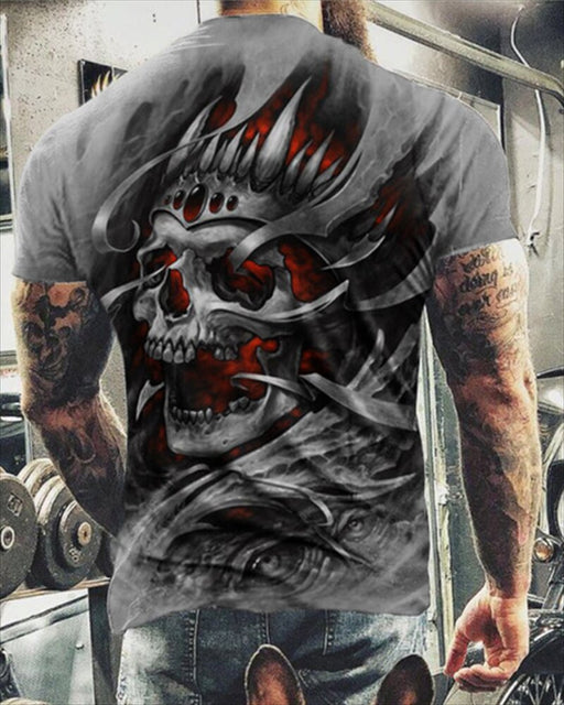 Summer Skulls 3D Print T Shirts For Men Casual O-Neck Short Sleeve Clothes Oversized T-shirts Streetwear Hip Hop Loose Tops Tees