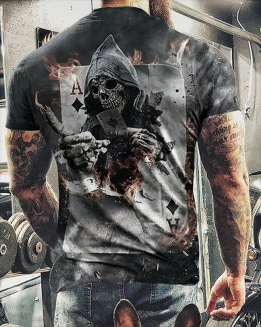 Summer Skulls 3D Print T Shirts For Men Casual O-Neck Short Sleeve Clothes Oversized T-shirts Streetwear Hip Hop Loose Tops Tees