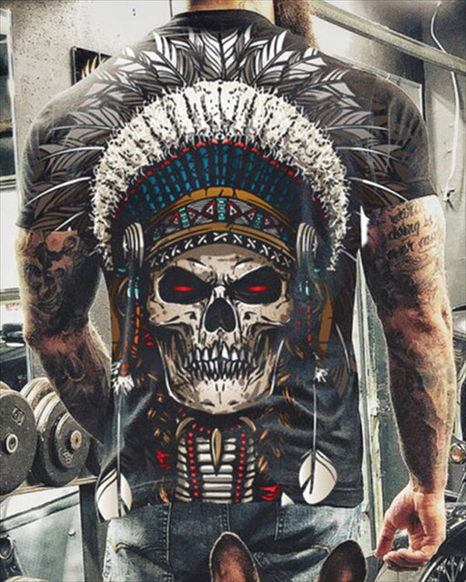 Summer Skulls 3D Print T Shirts For Men Casual O-Neck Short Sleeve Clothes Oversized T-shirts Streetwear Hip Hop Loose Tops Tees