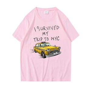 Tom Holland Same Style Tees I Survived My Trip To NYC Print Tops Casual 100%Cotton Streetwear Men Women Unisex Fashion T Shirt