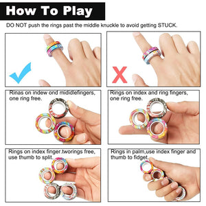 Magnetic Rings Fidget Toy Anti-Stress Magic RingTools Children Magnetic Ring Finger Spinner Ring Anxiety Relief Therapy Toys