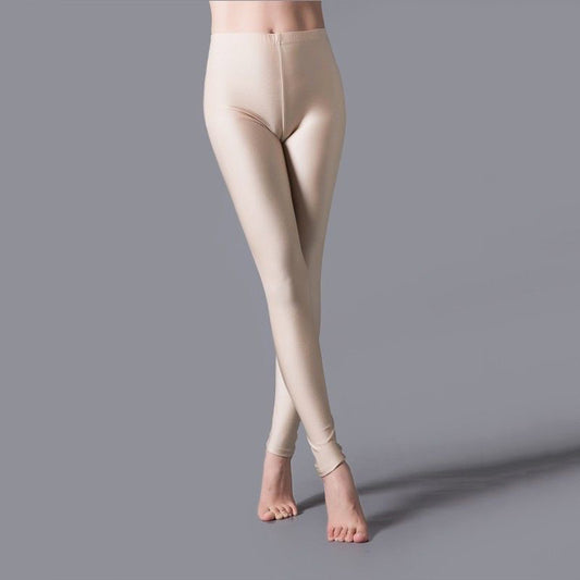 VISNXGI Women Shiny Gym Pants Fitness Leggings Candy Color Ankle Length Trousers Solid Fluorescent Spandex Elastic New Bottom