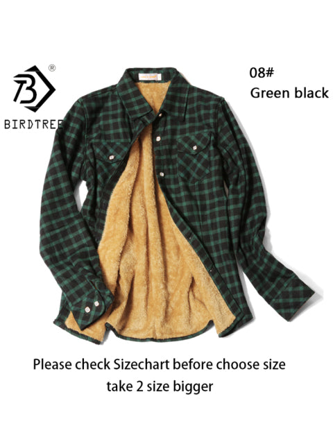 Velvet Thick Warm Women&#39;s Plaid Shirt Female Long Sleeve Tops M-5XL Winter Fleece Casual Check Blouse Autumn Clothes T77710A