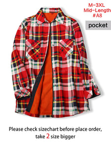 Velvet Thicken Warm Women&#39;s Plaid Shirt Female Long Sleeve Tops M-4XL Winter Fleece Casual Blouse Autumn Clothes T17506X