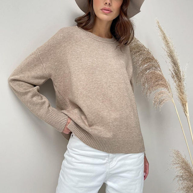 WYWM Cashmere Elegant Women Sweater Oversized Knitted Basic Pullovers O Neck Loose Soft Female Knitwear Jumper