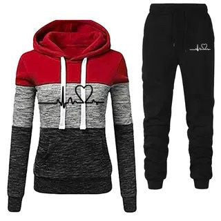 Winter Tracksuit Women 2 Piece Printing Hoodies + Pants Sportwear Women&#39;s Sports Suit Hooded Sweatshirt Set Female Winter Clothe