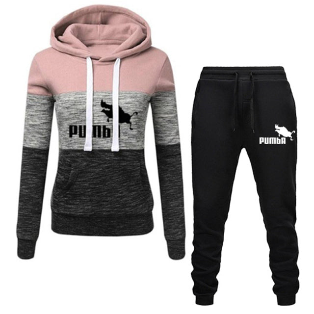 Winter Tracksuit Women 2 Piece Printing Hoodies + Pants Sportwear Women&#39;s Sports Suit Hooded Sweatshirt Set Female Winter Clothe