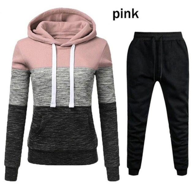 Winter Tracksuit Women 2 Piece Printing Hoodies + Pants Sportwear Women&#39;s Sports Suit Hooded Sweatshirt Set Female Winter Clothe