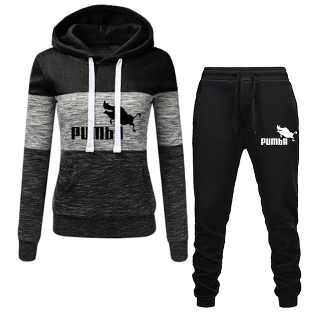 Winter Tracksuit Women 2 Piece Printing Hoodies + Pants Sportwear Women&#39;s Sports Suit Hooded Sweatshirt Set Female Winter Clothe