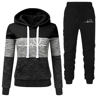 Winter Tracksuit Women 2 Piece Printing Hoodies + Pants Sportwear Women&#39;s Sports Suit Hooded Sweatshirt Set Female Winter Clothe