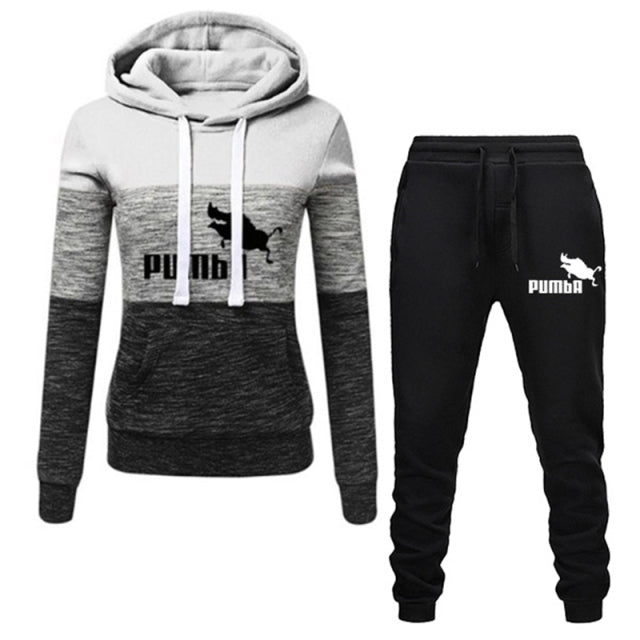 Winter Tracksuit Women 2 Piece Printing Hoodies + Pants Sportwear Women&#39;s Sports Suit Hooded Sweatshirt Set Female Winter Clothe