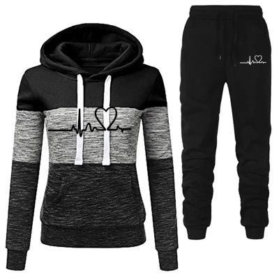 Winter Tracksuit Women 2 Piece Printing Hoodies + Pants Sportwear Women&#39;s Sports Suit Hooded Sweatshirt Set Female Winter Clothe