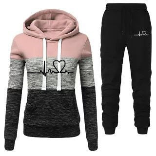 Winter Tracksuit Women 2 Piece Printing Hoodies + Pants Sportwear Women&#39;s Sports Suit Hooded Sweatshirt Set Female Winter Clothe