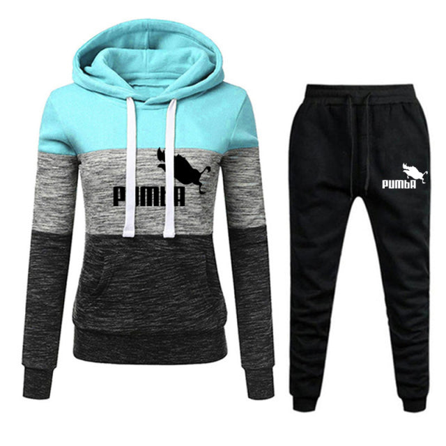 Winter Tracksuit Women 2 Piece Printing Hoodies + Pants Sportwear Women&#39;s Sports Suit Hooded Sweatshirt Set Female Winter Clothe