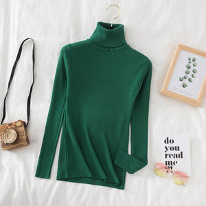 Woman Sweaters 2021 Autumn Winter Tops Turtleneck Sweater Women Slim Pullover Jumper High Neck Knitted Sweater Pull Femme Hiver