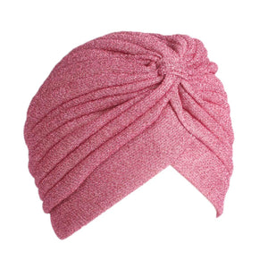 Women Shine Silver Gold Knot Twist Turban Headbands Cap Autumn Winter Warm Headwear Casual Streetwear Female Muslim Indian Hats