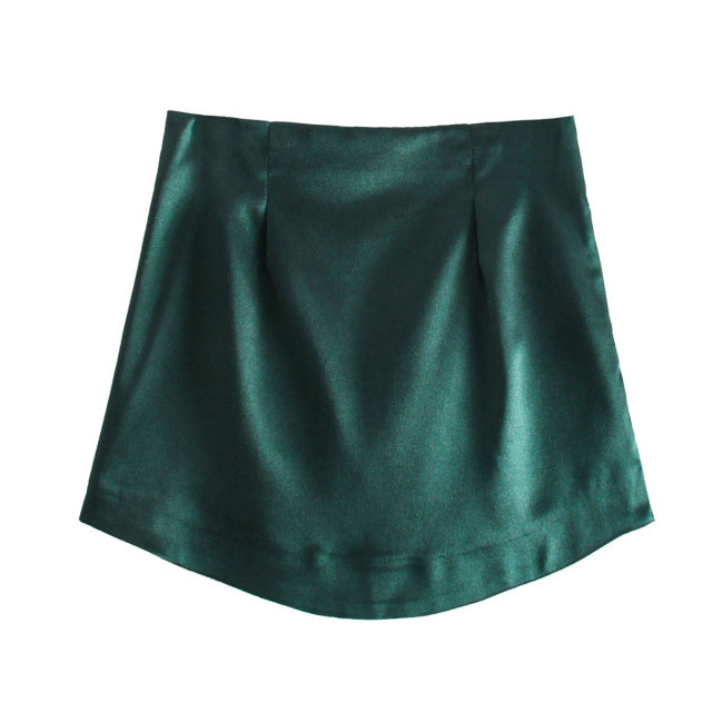 Zevity Women High Street Solid Color Side Zipper Sexy Mini Skirt Faldas Mujer Ladies Light Soft Casual Slim Chic Vestidos QUN765