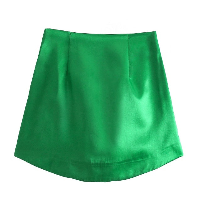 Zevity Women High Street Solid Color Side Zipper Sexy Mini Skirt Faldas Mujer Ladies Light Soft Casual Slim Chic Vestidos QUN765