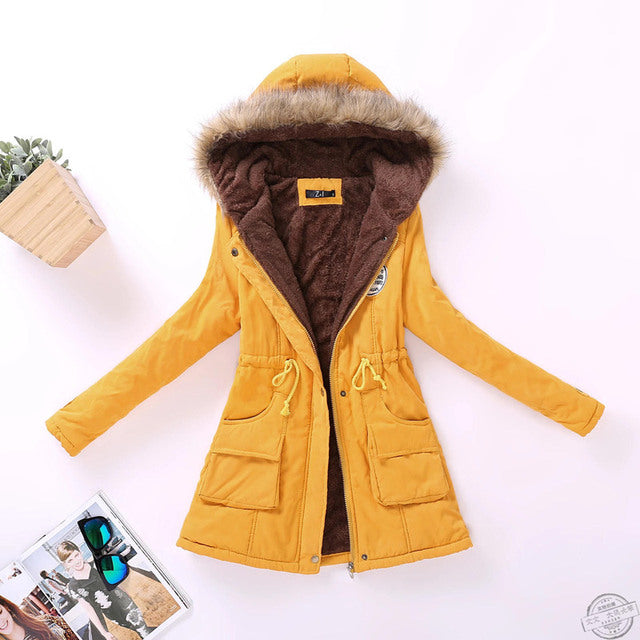 new winter military coats women cotton wadded hooded jacket medium-long casual parka thickness  XXXL quilt snow outwear