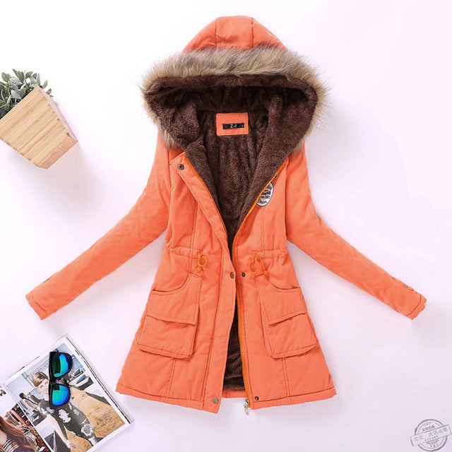 new winter military coats women cotton wadded hooded jacket medium-long casual parka thickness  XXXL quilt snow outwear