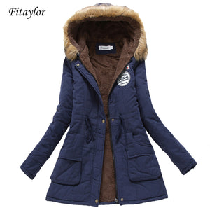 new winter military coats women cotton wadded hooded jacket medium-long casual parka thickness  XXXL quilt snow outwear