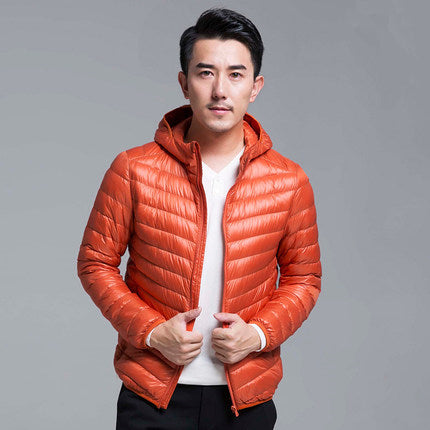 Men&#39;s All-Season Ultra Lightweight Packable Down Jacket Water and Wind-Resistant Breathable Coat Big Size Men Hoodies Jackets